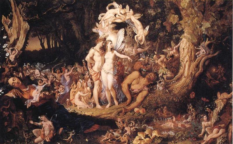 Paton, Sir Joseph Noel The Reconciliation of Oberon and Titania Spain oil painting art